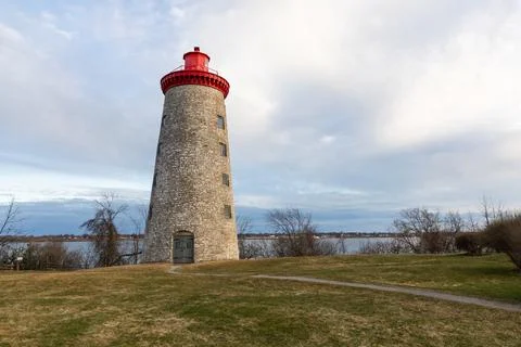 Historic stone windmill converted to lighthouse at the Battle of the Windmill Stock Photos