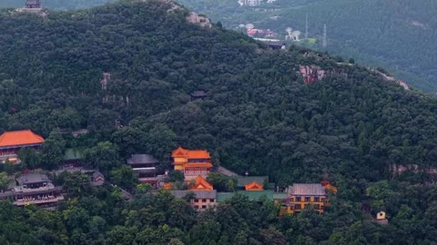 Historic Thousand Buddha Mountain Temples &amp; Forest, Jinan Stock Footage 331218416