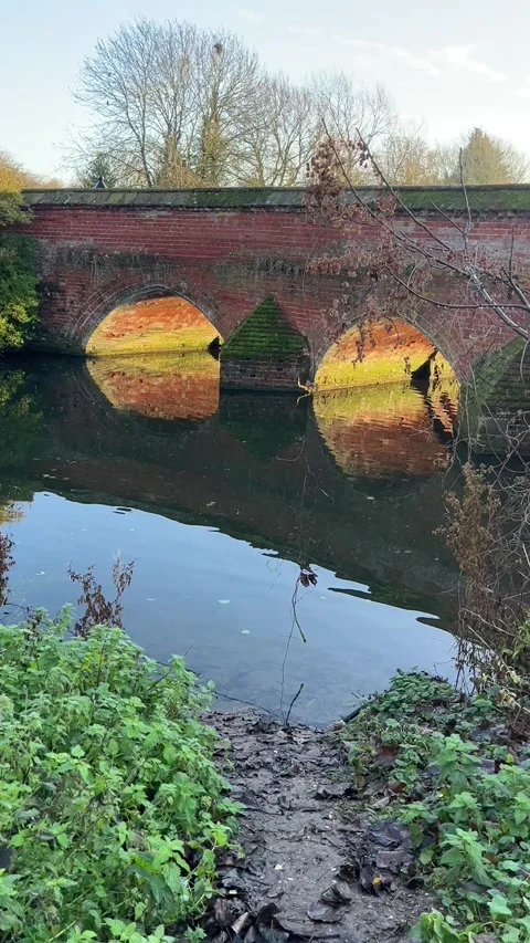 Historic Toppesfield Bridge Over the River Brett in Hadleigh Stock Footage 322199019