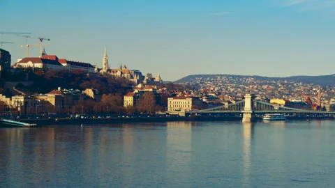 Historic tower building with visible construction elements in Budapest. Stock Footage 326067018