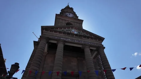 Historic Town Hall and Clock Tower Video stock 346368585