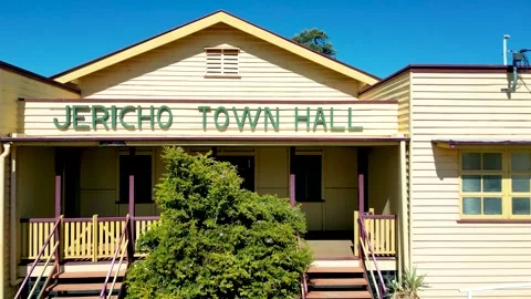 The historic Town Hall in Jericho in outback Queensland in Australia Stock Footage 328276332