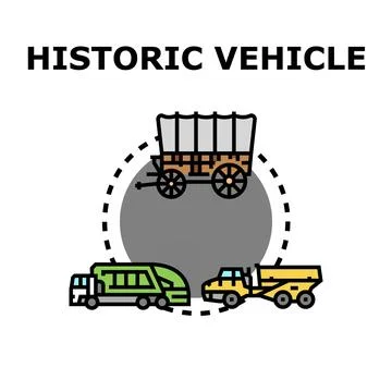 Historic vehicle evolution concept with modern transportation Stock Illustration