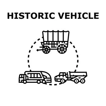 Historic vehicle evolution concept with modern transportation Stock Illustration