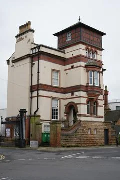 Historic Victorian Building With A Half-timbered Tower, Nottingham, England. Stock Photos