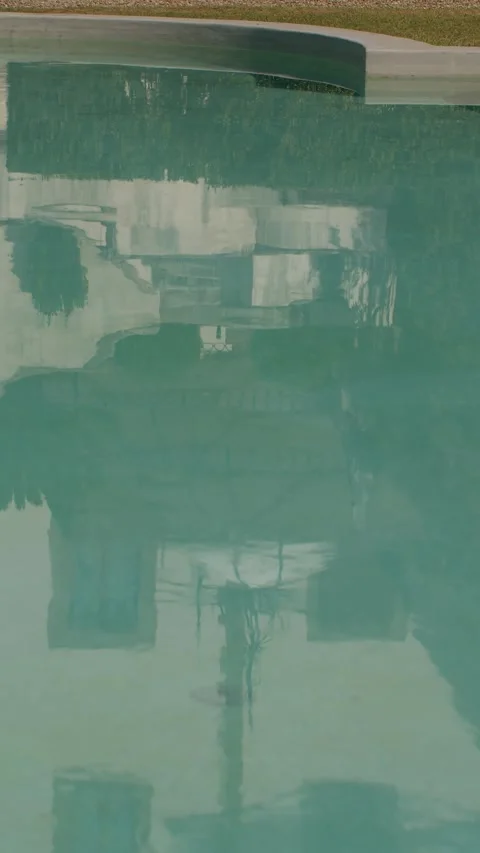 Historic Villa Reflected in Pool Water on a Sunny Day in Florence, Italy Stock Footage 342715854