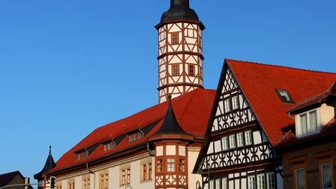 Historic village marksuhl in thuringia germany 4k 25fps video Stock Footage 327702552
