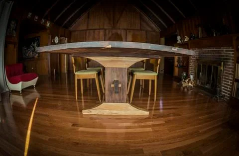 Historic Walnut Dining Table Stock Photos