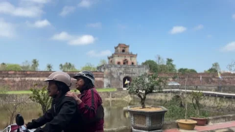 Historic Watchtower Gate Across Moat Within Imperial City Hue Vietnam Complex Stock Footage 337664350