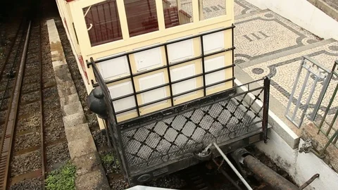 Historic water elevator refilling- Bom Jesus, Braga, Portugal Stock Footage 96164204