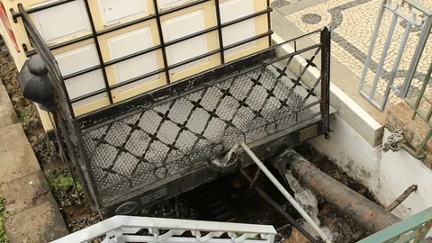 Historic water elevator refilling - Bom Jesus, Braga, Portugal Stock Footage 96164788