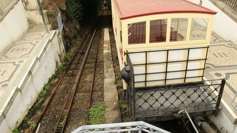 Historic water elevator refilling - Bom Jesus, Braga, Portugal Stock Footage 96192410