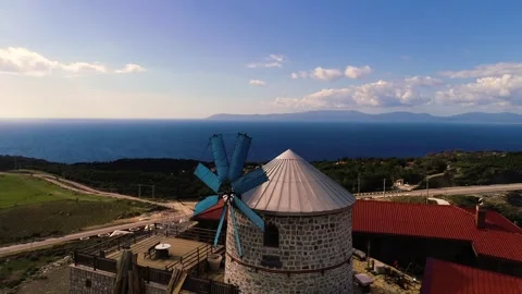 Historic windmill and its view Stock Footage 292877879