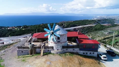 Historic windmill and its view Stock Footage 292877983