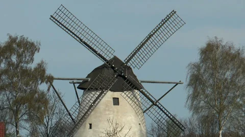 Historic windmill closeup Stock Footage 33714024