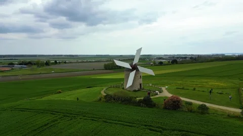 Historic windmill in Moidrey Stock Footage 263222743