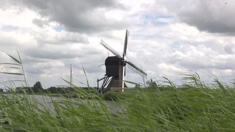 Historic windmill in the netherlands. Stock Footage 284102033