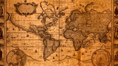 Historic World Map Stock Footage 332177693