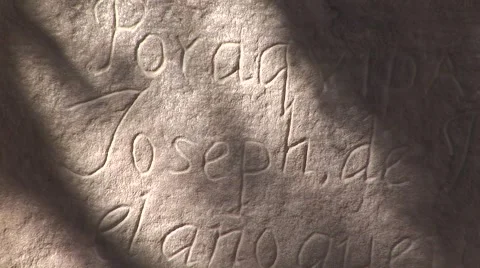 Historic writing on rock Stock Footage 61575264