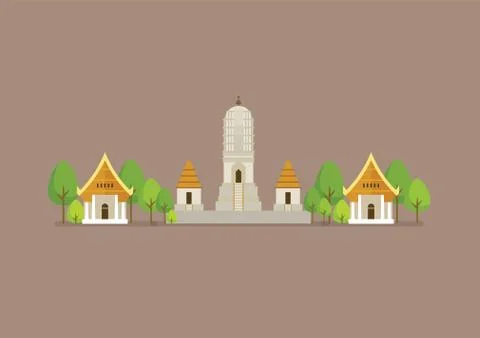 Historical ancient white temple vector illustration Ilustración de archivo