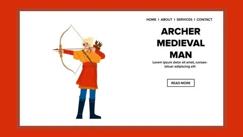 Historical archer medieval man vector Stock Illustration