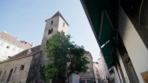 Historical architecture of Ruprechtskirche in Vienna Austria Stock Footage 324248375