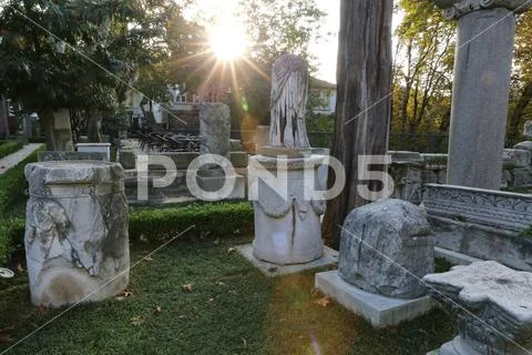 Historical Artifacts in Istanbul Archaeology Museum, Turkey Stock Photos