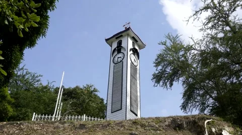 Historical Atkinson Tower Clock at Kota Kinabalu Sabah Malaysia time lapse Video stock 47157754