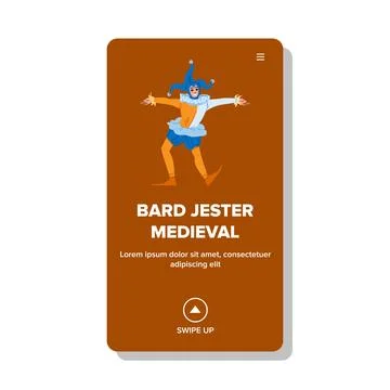 Historical bard jester medieval vector Stock Illustration