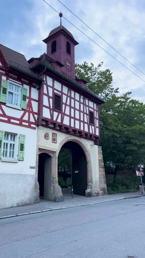 Historical building with an arch located in Germany Stock Footage 304661371