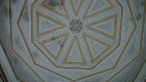 Historical Building with Artistic Structure, Patterns Looking Up to the Ceiling Stock Footage 196331984