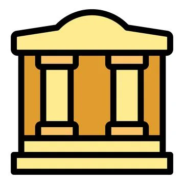 Historical building with columns representing classical architecture Ilustración de archivo