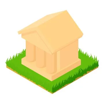 Historical building icon isometric vector. Theatre theater museum building Ilustración de archivo