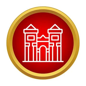 Historical building icon representing architecture and travel destinations Ilustración de archivo