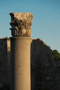 Historical building with marble columns. Elements of architectural decoration Stock Photos