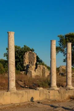 Historical building with marble columns. Elements of architectural decoration Stock Photos