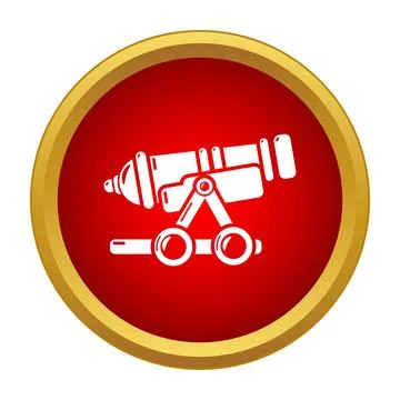 Historical cannon weapon icon representing military strength and combat Illustrazione stock