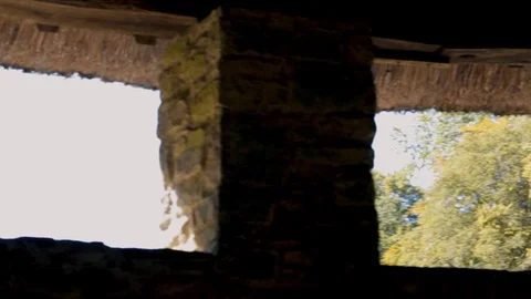 Historical Celtic Thatched Stonework building in St. Fagans in South Wales Stock Footage 118885052