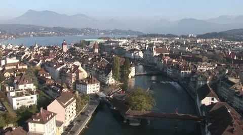 Historical Centre of Lucerne Stock Footage