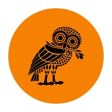Historical circle badge Ancient flag of Athens polis vector Ilustración de archivo