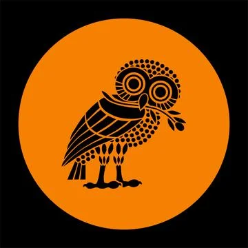 Historical circle badge Ancient flag of Athens polis vector Ilustración de archivo