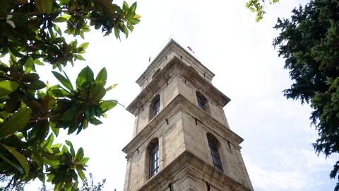 Historical clock tower in Bursa Stock Footage 92720557