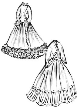 Historical clothes Illustrazione stock