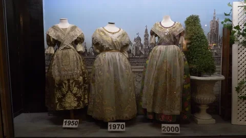 Historical clothes of Valencia Stock Footage 133353416
