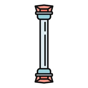 Historical column icon representing ancient architecture support Ilustración de archivo
