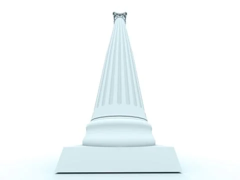Historical column in perspective on white background Stock Illustration