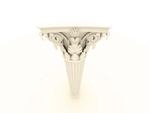 Historical column rendered on white background Stock Illustration