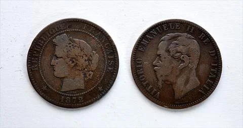 Historical copper coin Stock Photos