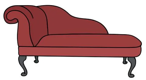Historical dark red sofa Stock Illustration