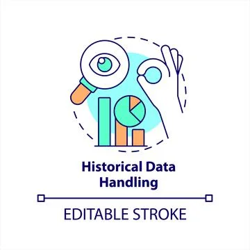 Historical data handling concept icon Illustrazione stock